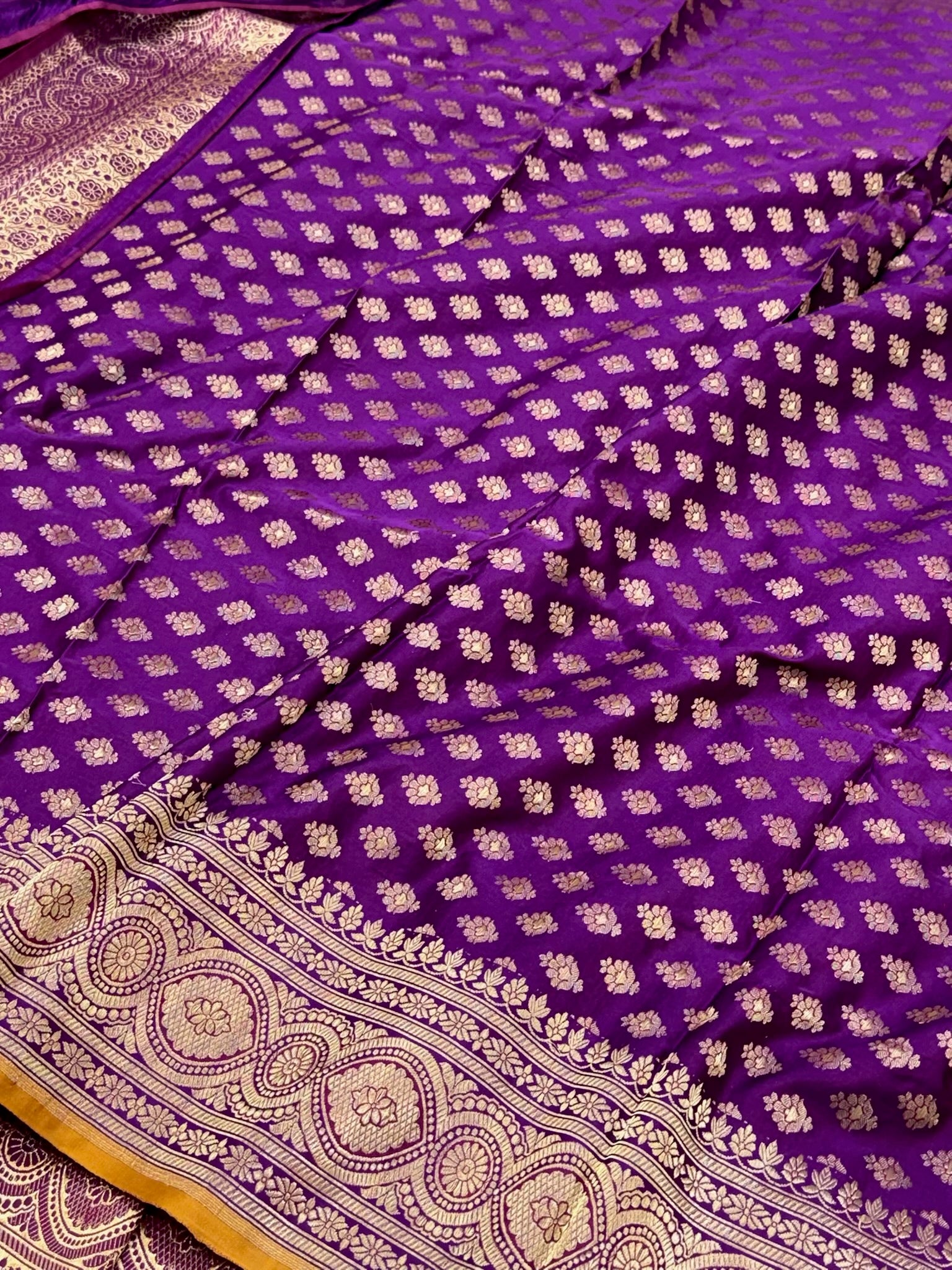 Purple Handloom Authentic Banarasi Saree - Pure Mulberry Katan Silk Banarasi Saree
