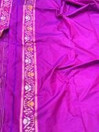 Navy Blue Pure Double Katan Silk Handloom Banarasi Saree |Ektara Weave|