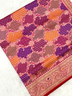 Red Pure Mulberry Katan Silk Handwoven Banarasi Saree - Rangkaat