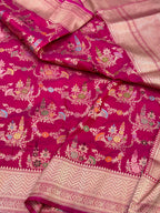 Pink Katan Silk Pure Handwoven Saree