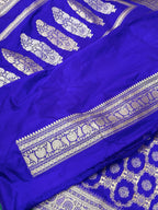 Blue Vintage Handwoven Pure Katan Silk Saree