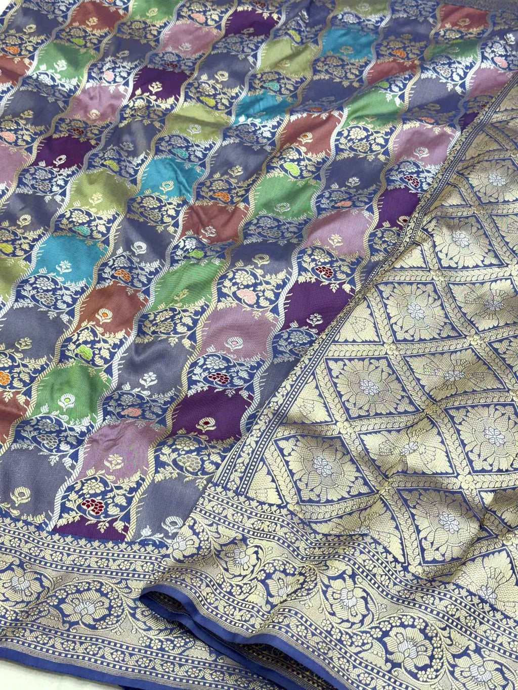 Magenta Pink Pure Silk Handwoven Rangkaat Banarasi Saree