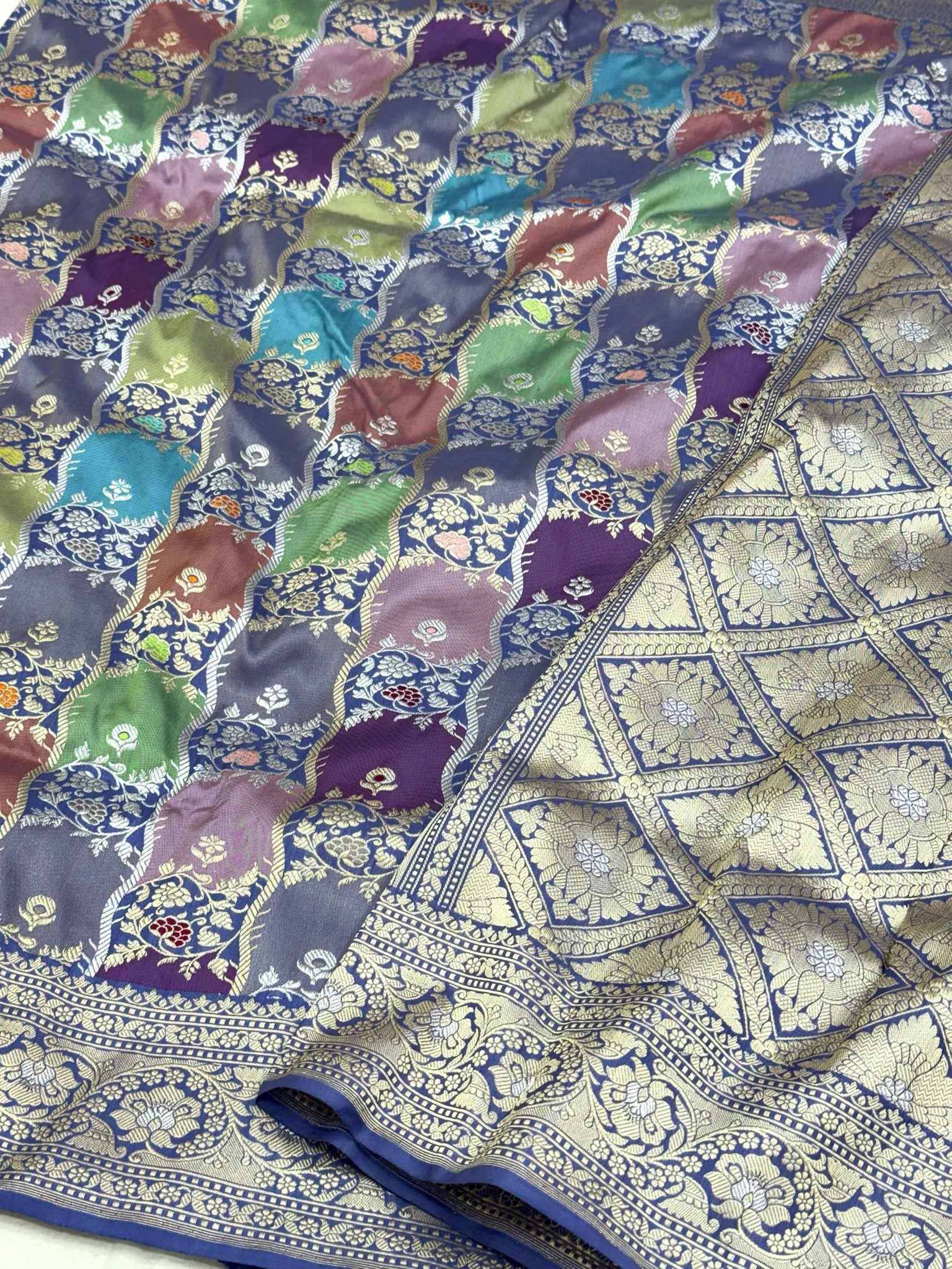 Magenta Pink Pure Silk Handwoven Rangkaat Banarasi Saree