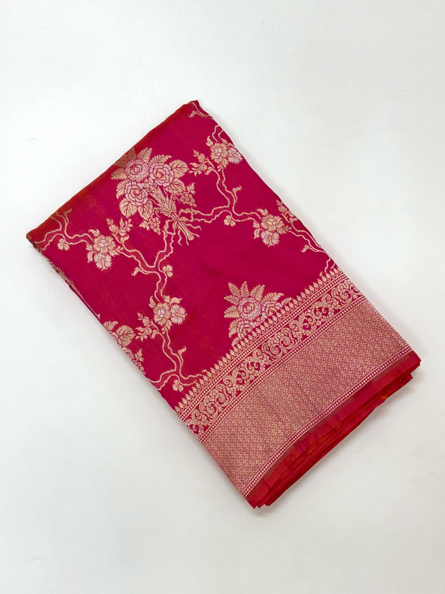 Pink Pure Mulberry Katan Silk Handloom Banarasi Saree