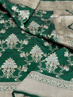 Green Katan Silk Pure Handwoven Saree