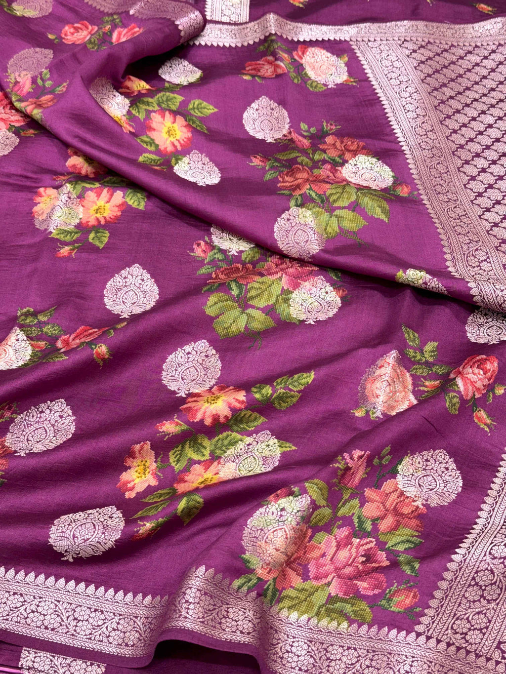 Candy Pink Pure Mulberry Chiniya Silk Lightweight Banarasi Saree