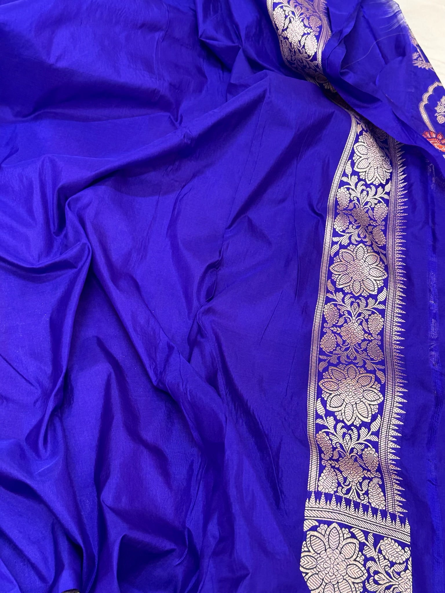 Blue Banarasi Handloom Saree | Pure Katan Mulberry Silk Meenakari Saree