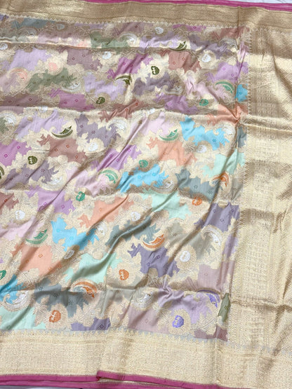 Ivory Pure Mulberry Katan Silk | Kadhwa Technique | Handwoven Authentic  Banarasi Exquisite Rangkaat Saree