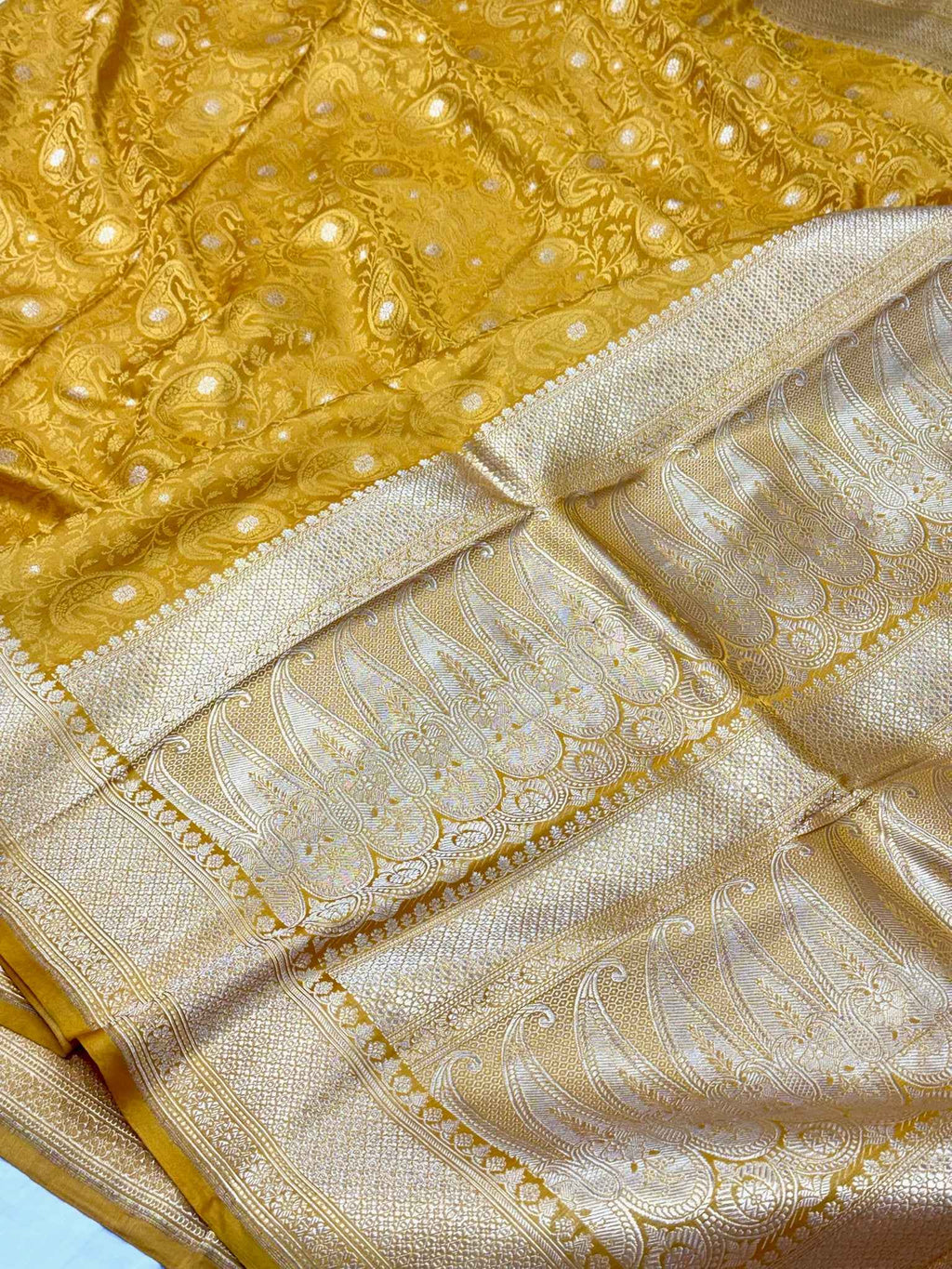 Black Pure Satin Silk Soft Drape Handwoven Banarasi Saree