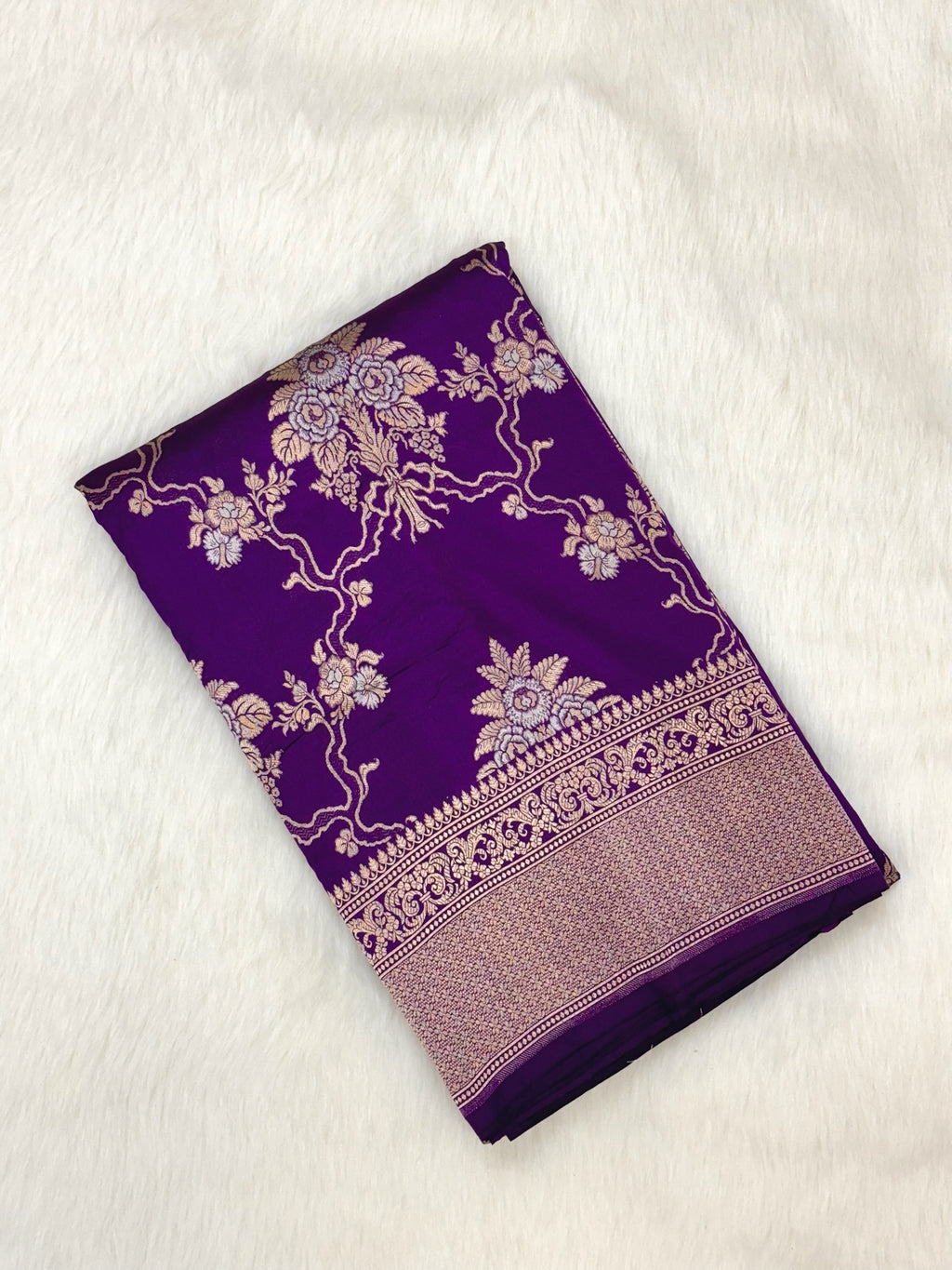 Purple Pure Silk Banarasi Saree