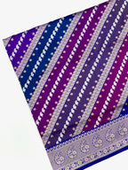 Blue Katan Silk Rangkaat Handwoven Banarasi Silk Saree