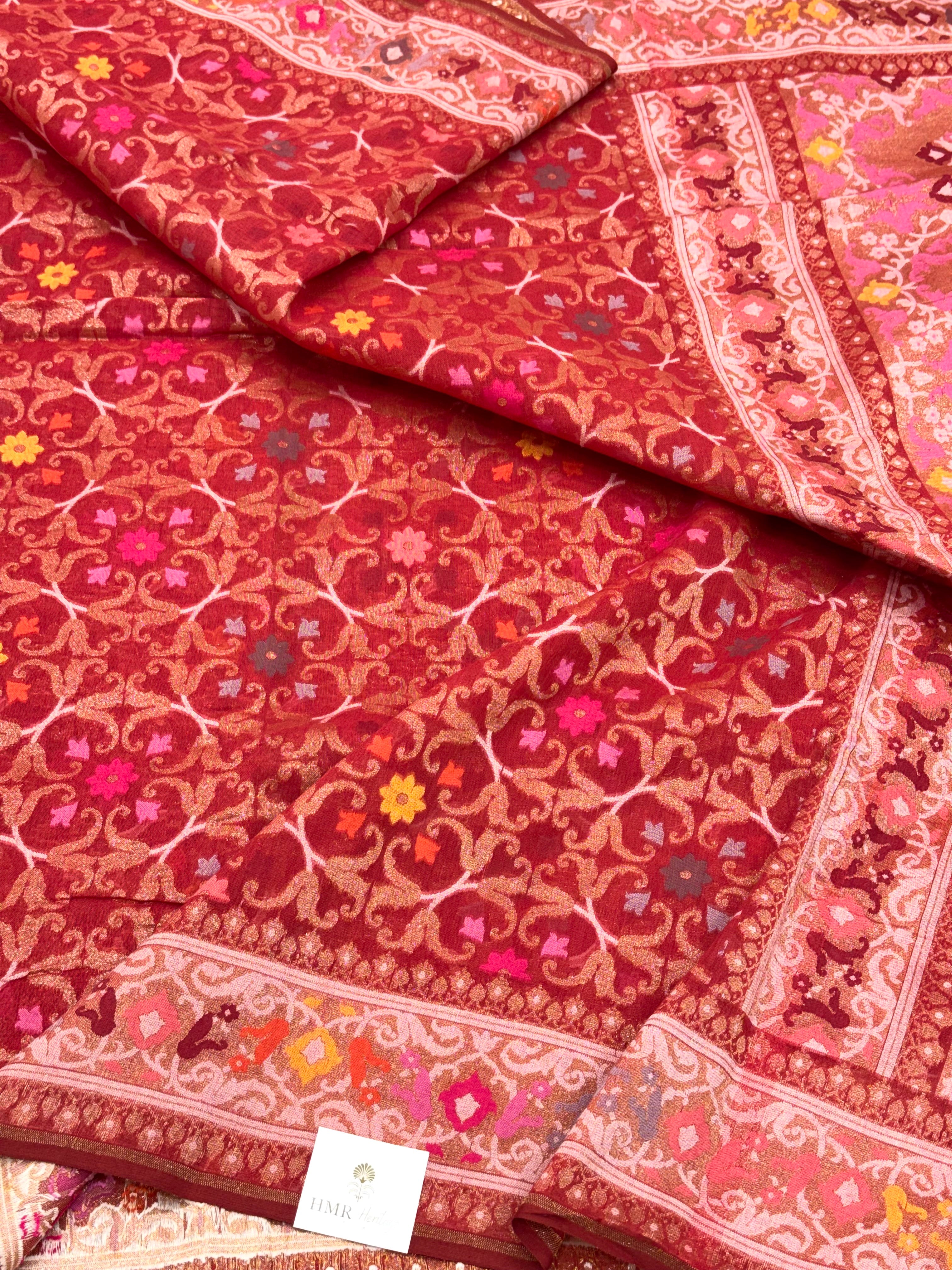 Red Ektara Weave Handloom Jamdani Saree