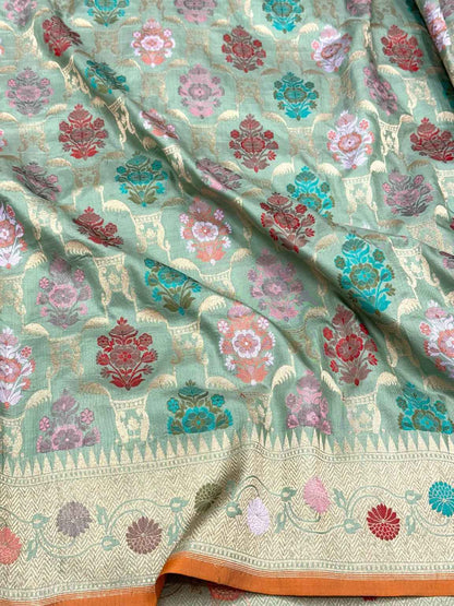 Rani Pink Pure Katan Silk - Pure Mulberry Silk Handloom Modern Banarasi Saree