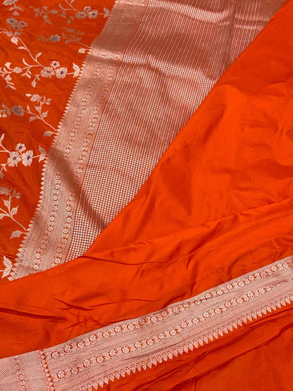 Wine Pure Mulberry Katan Silk Handloom Banarasi Saree |Brocade|