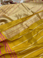 Yellow Pure Katan Silk Handwoven Banarasi Brocade Saree