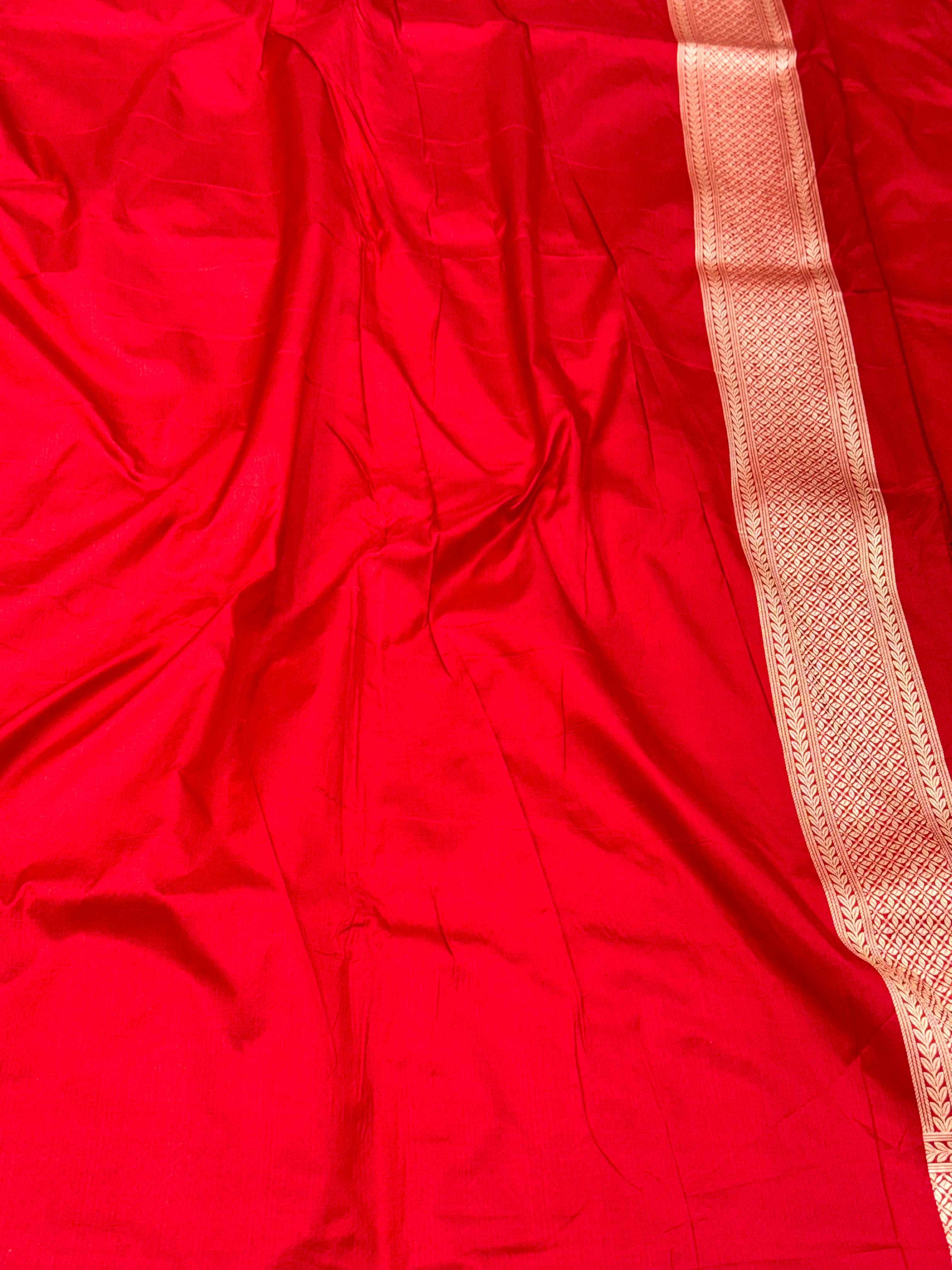 Magenta Pure Mulberry Katan Silk Handloom Banarasi Saree