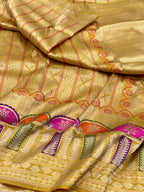 Yellow Pure Katan Silk Handwoven Banarasi Brocade Saree