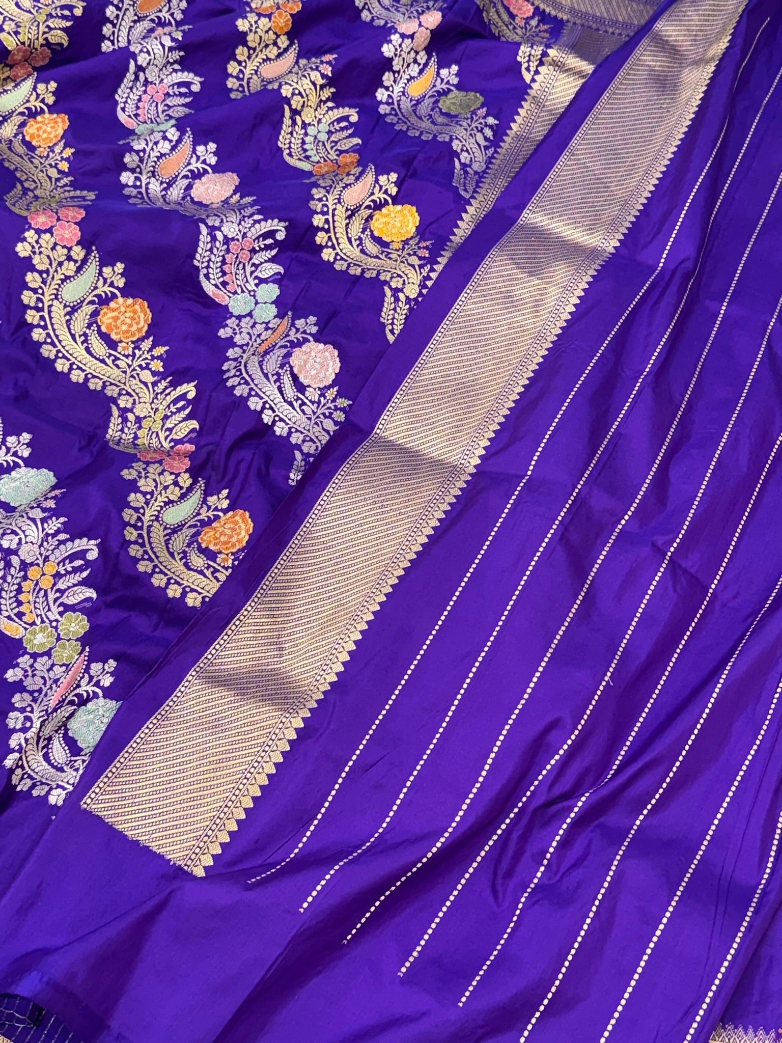 Purple Katan Silk Pure Handwoven Saree