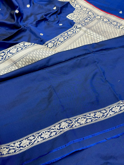 Blue Pure Katan Silk Handwoven Banarasi Saree |Ektara Weave|