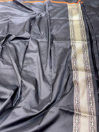 Black Pure Mulberry Katan Silk Handloom Banarasi Saree