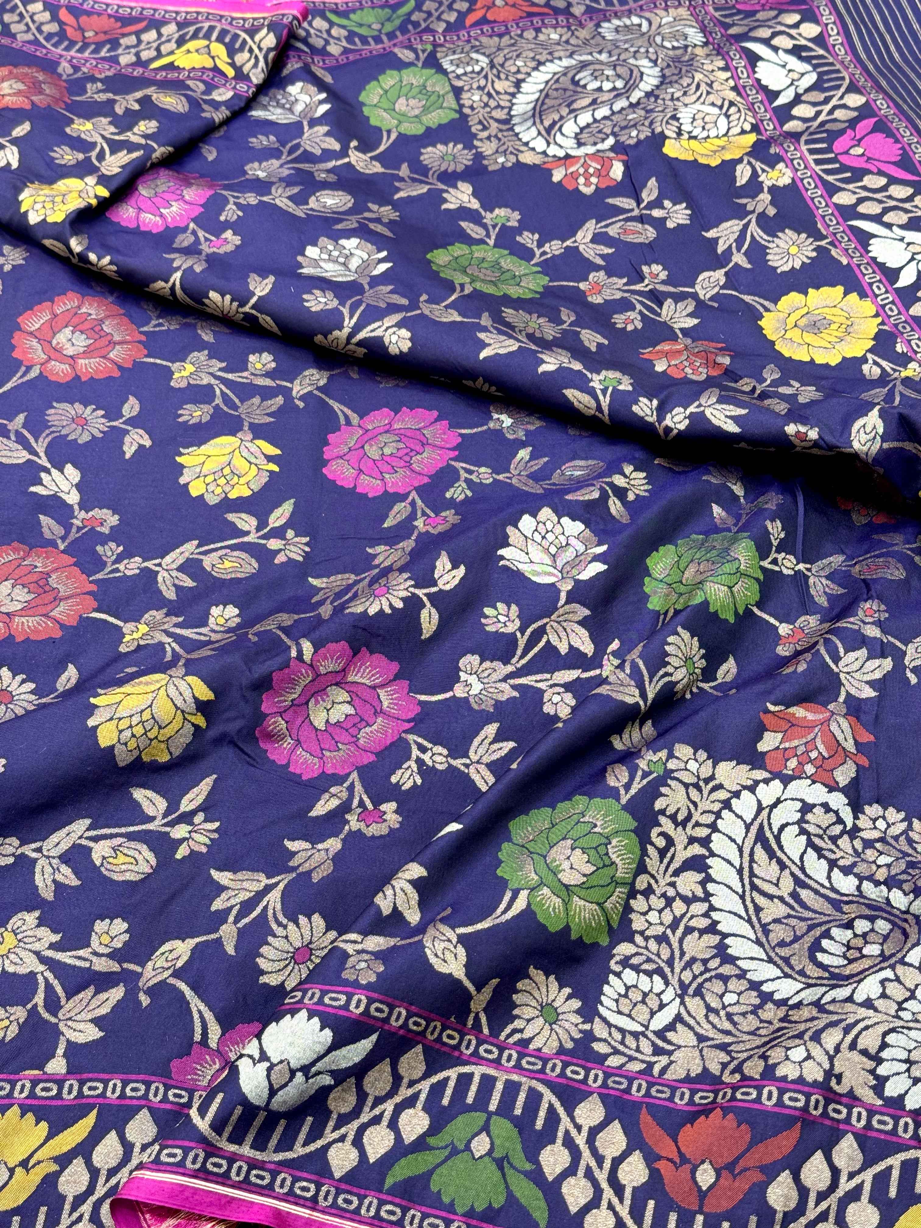 Green Pure Double Katan Silk Handloom Banarasi Saree |Ektara Weave|