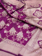 Magenta Katan Silk Pure Handwoven Saree
