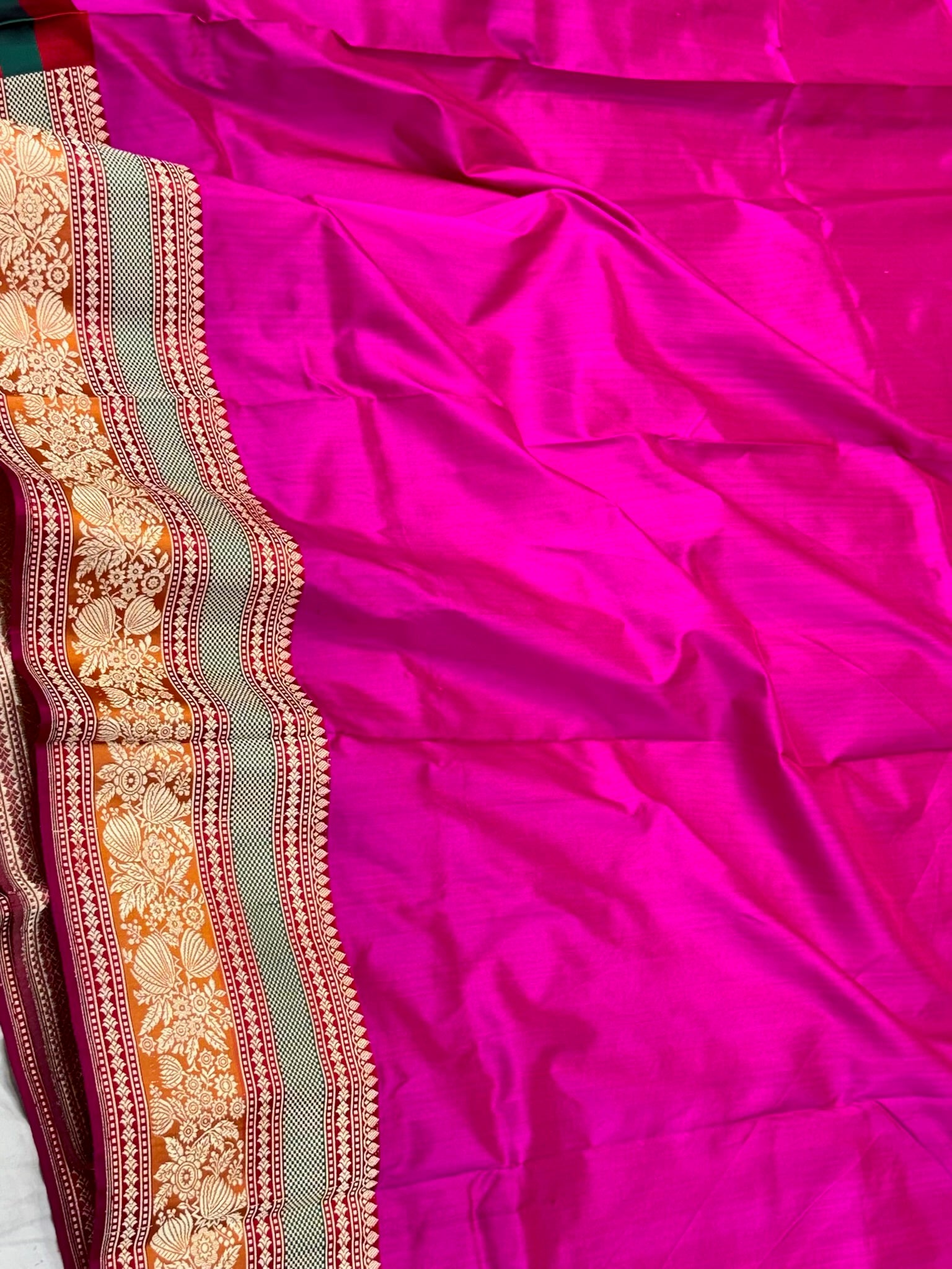 Dusty Rose Gold Pure Katan Mulberry Silk Handwoven Banarasi Saree | Kadhwa Weave