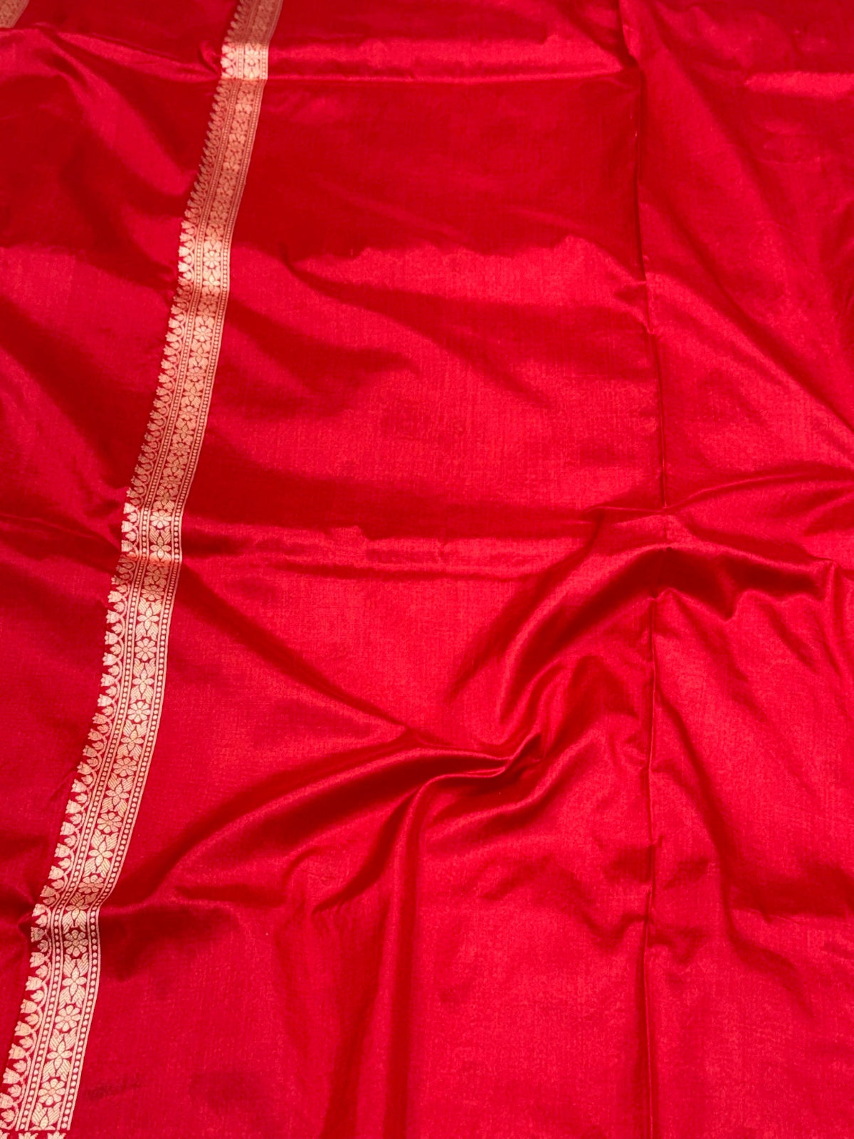 Red Pure Mulberry Katan Silk  Handloom Banarasi Saree