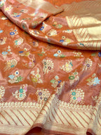 Blue Katan Silk Pure Handwoven Banarasi Saree