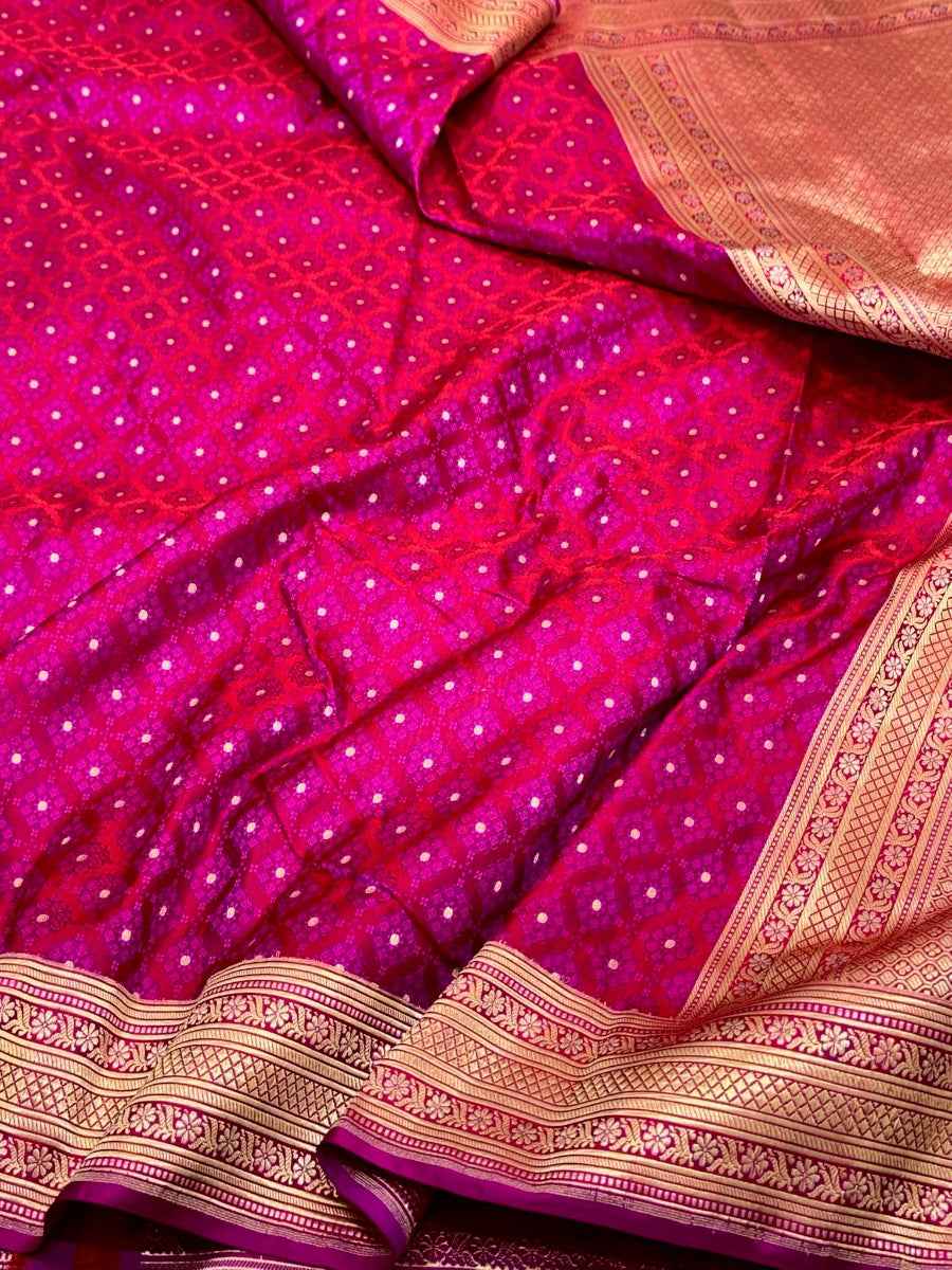 Admiral Blue Pure Katan Silk Ektara Weave Handwoven Banarasi Saree