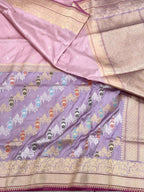 Mauve Lilac Pure Katan Silk Handwoven Saree