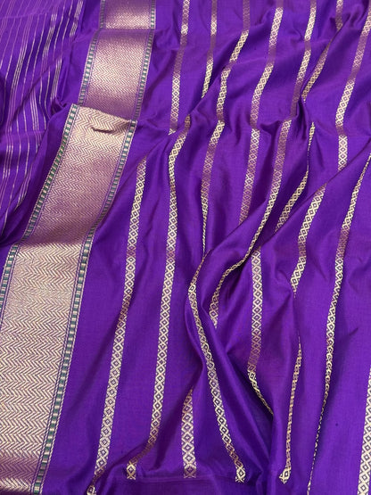 Berry Pink Pure Katan Silk Ektara Saree - Pure Mulberry Silk | Kadhwa Weave Modern Contemporary Banarasi Silk Saree