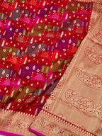 Red Katan Silk Rangkaat Handwoven Saree