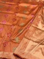 Tangerine Orange Pure Katan Silk Handloom Banarasi Saree