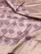 Mauve Pink Katan Silk Handloom Banarasi Brocade Saree
