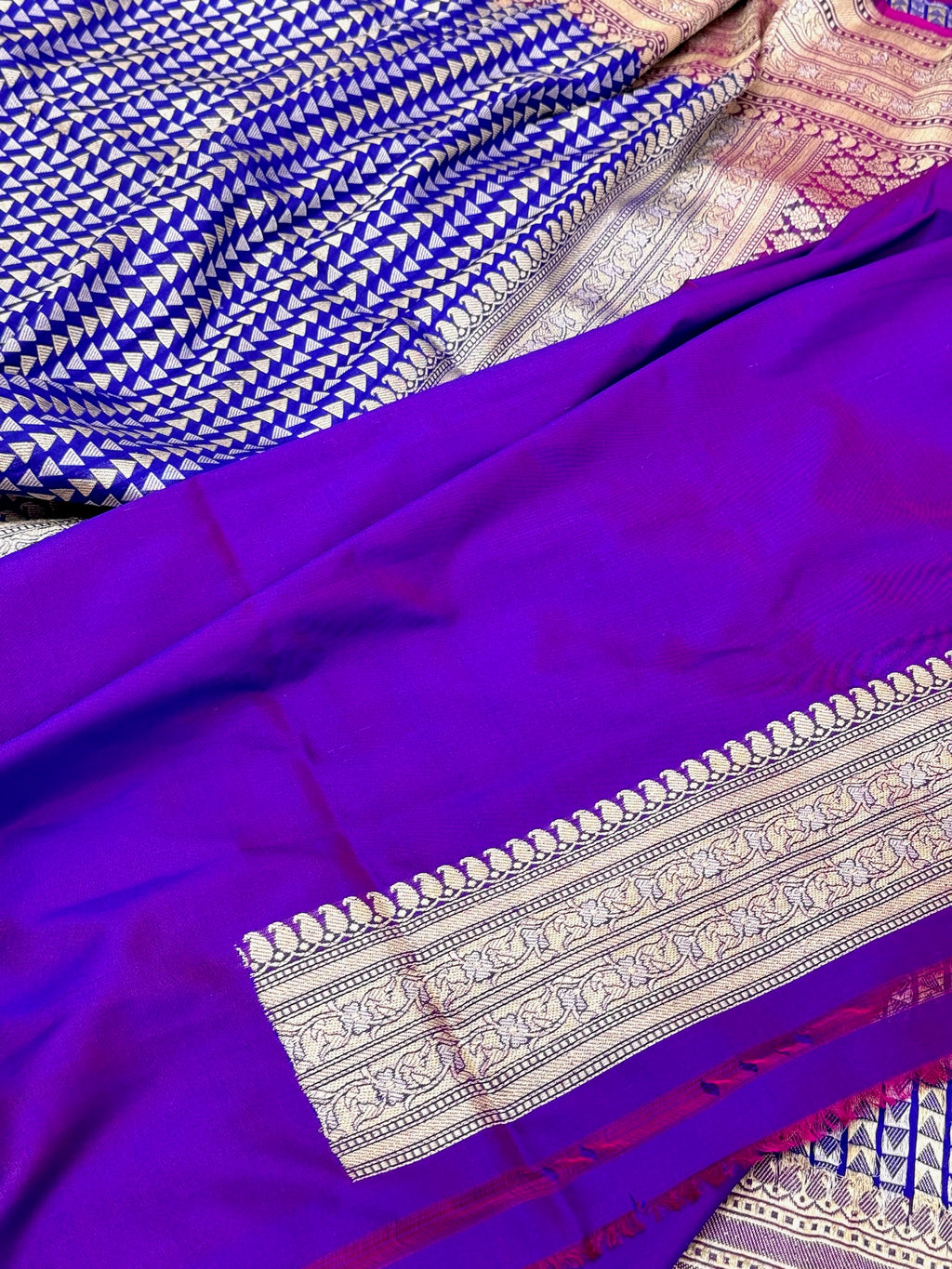 Blue Pure Katan Silk Handwoven Saree