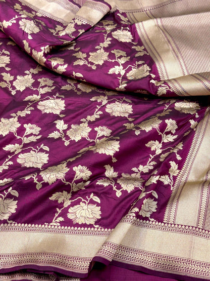 Red Pure Mulberry Katan Silk Handloom Banarasi Saree