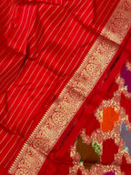 Red Pure Katan Silk Rangkaat Saree