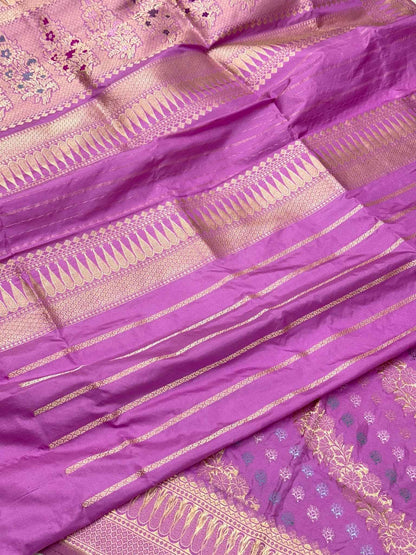 Sky Blue Pure Katan Silk Banarasi Handwoven Saree
