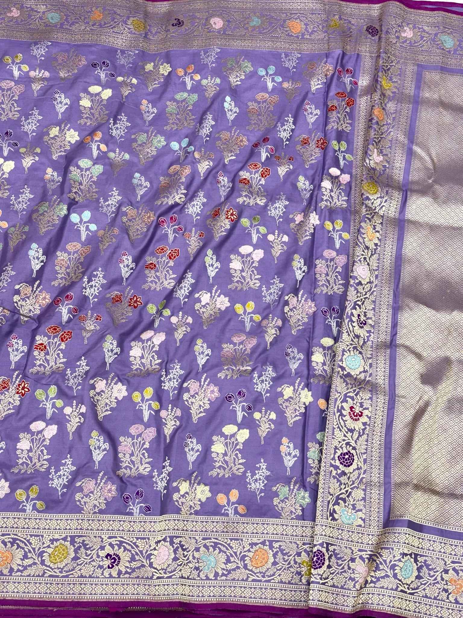 Mint Blue Luxury Handwoven Banarasi Saree | Pure Mulberry Katan Silk - Kadhwa Technique Banarasi Saree
