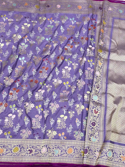 Mint Blue Luxury Handwoven Banarasi Saree | Pure Mulberry Katan Silk - Kadhwa Technique Banarasi Saree