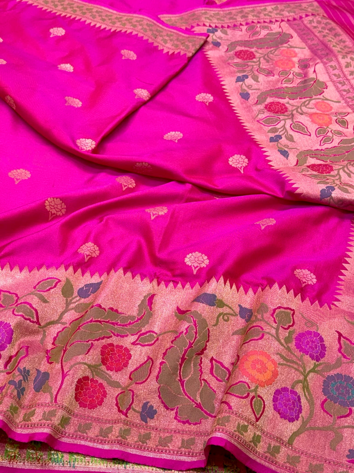 Rani Pink Pure Katan Mulberry Silk Handwoven | Kadhwa Technique | Banarasi Saree Saree - Timeless, Reimagined