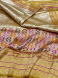 Mustard Yellow Pure Mulberry Katan Silk Handwoven - Kadhwa Techique Modern Banarasi Brocade Saree