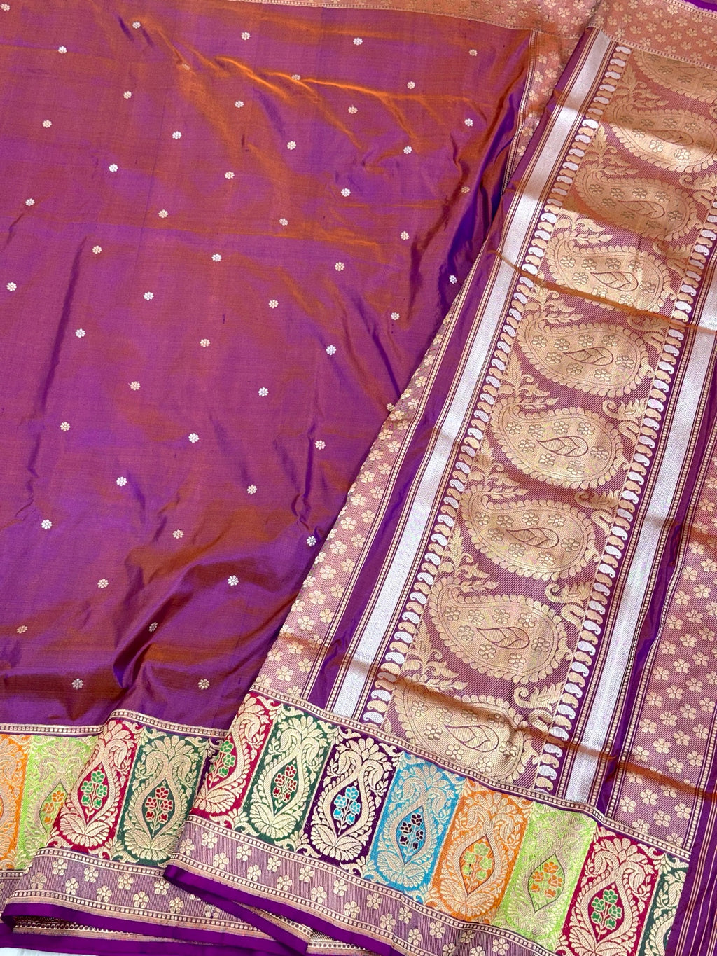 Magenta Pink Katan Silk Pure Handwoven Saree