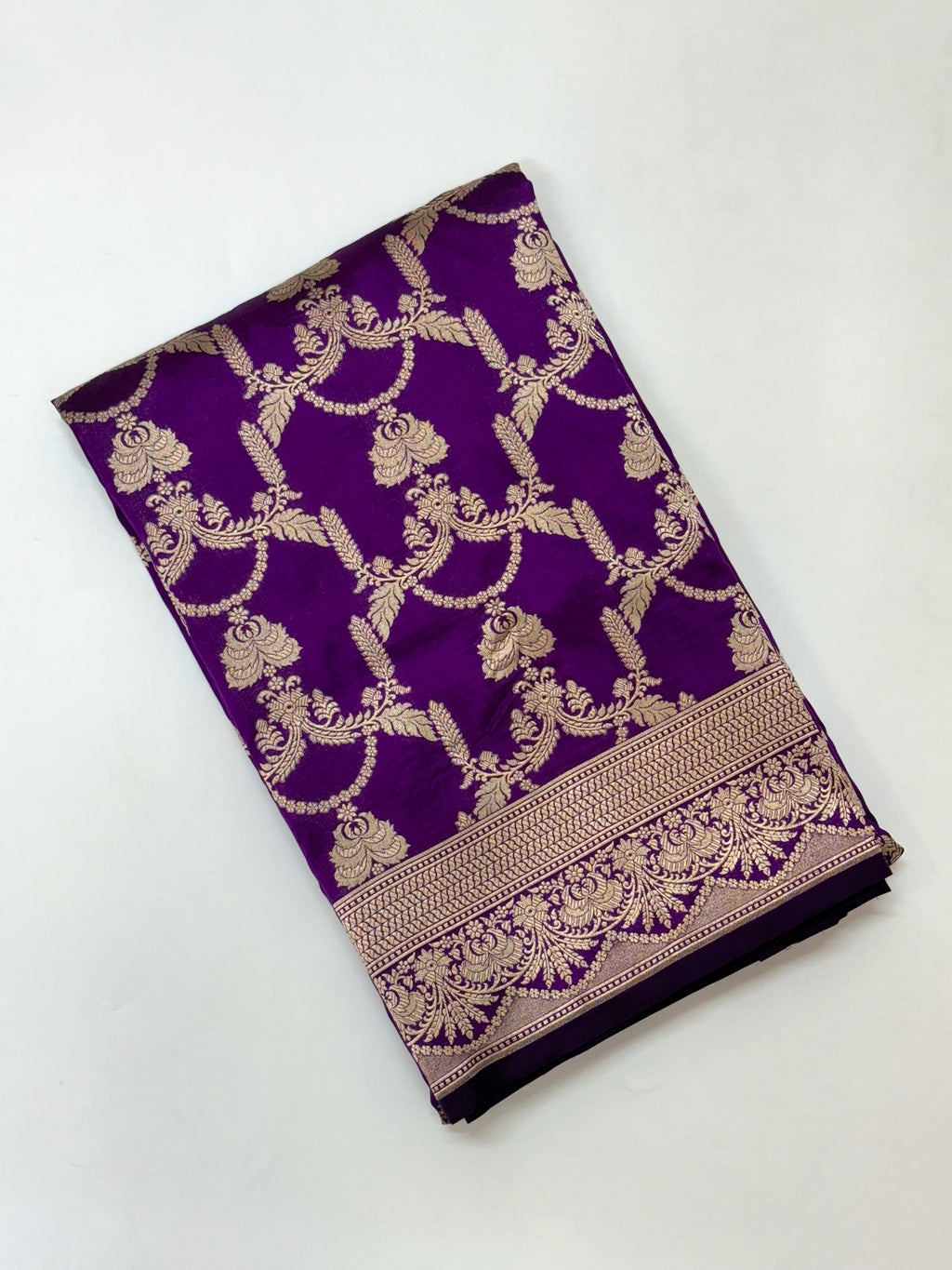 Purple Pure Katan Silk Handloom Saree