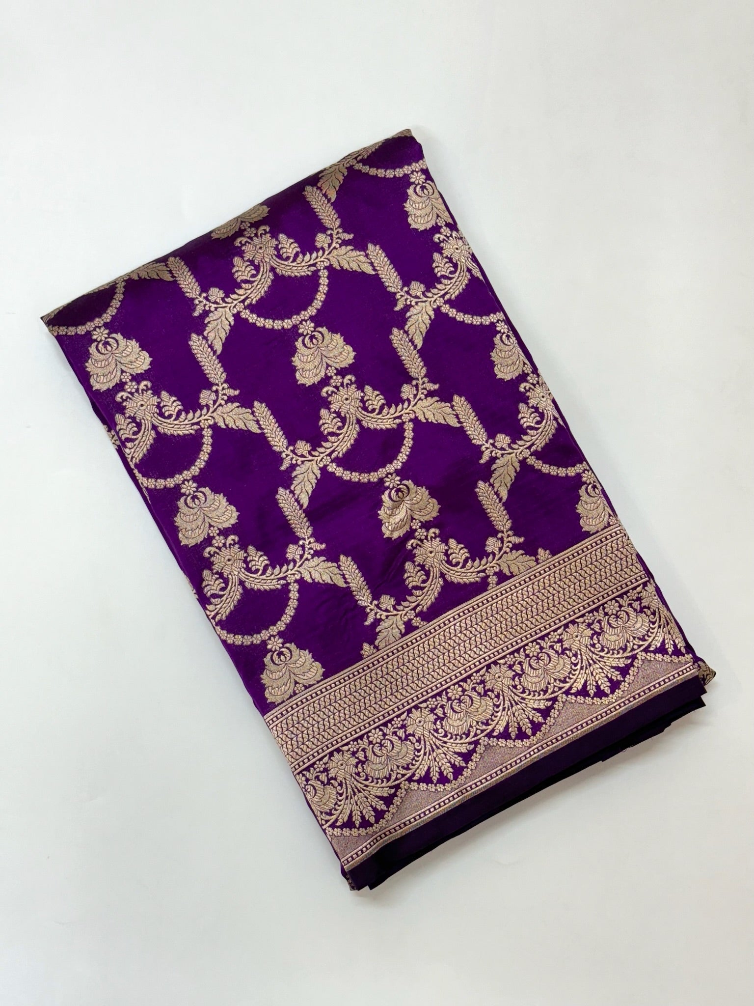 Purple Pure Katan Silk Handloom Saree