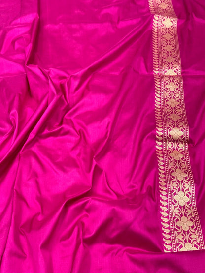 Pink Pure Mulberry Katan Silk  Handwoven Banarasi Saree - Kadhwa Weave