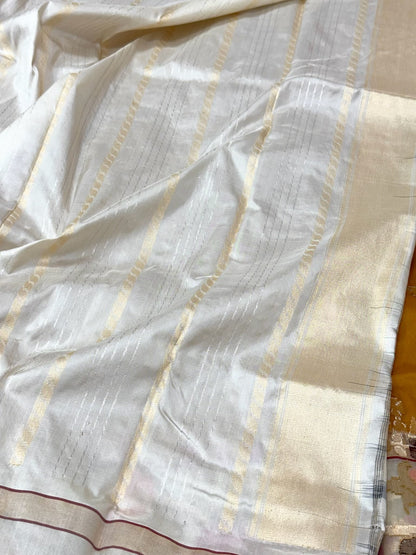 Mustard Yellow Pure Katan Mulberry Silk Authentic Banarasi Handwoven Saree - Crafted To Captivate