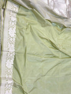 Light Green Pure Katan Silk Handwoven Banarasi Saree |Tanchoi|