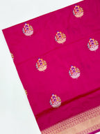 Pink Katan Silk Pure Handwoven Saree
